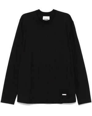 Jil Sander Logo-Plaque T-Shirt - Black
