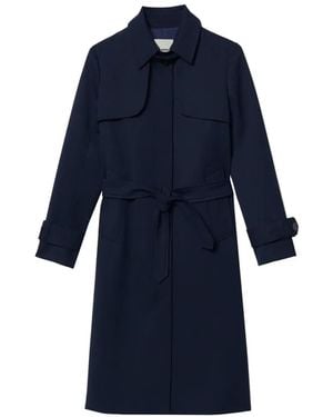 Sandro Trench Con Cintura - Blu
