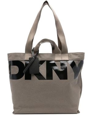 DKNY Logo-Print Tote Bag - Black