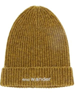 and wander Logo-Embroidered Beanie - Natural