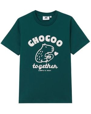 Chocoolate Camiseta Estampada Con Cuello Redondo - Verde