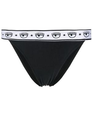 Chiara Ferragni Logo-Waistband Bikini Bottoms - Black