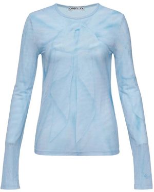 OPEN YY Tie-Dye Long-Sleeved T-Shirt - Blue