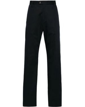 McQueen Gabardine Straight-Leg Trousers - Blue