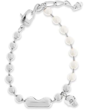 McQueen スカル パール ブレスレット - ホワイト