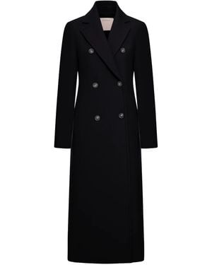 Sportmax Double-Breasted Wool Coat - Black