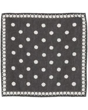 Eleventy Floral-Pattern Pocket Square - Black