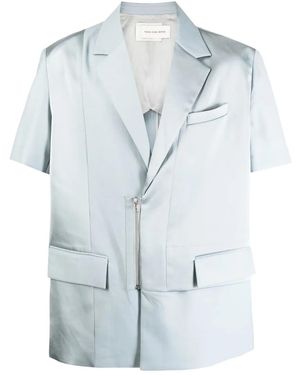 Feng Chen Wang Blazer A Maniche Corte - Blu