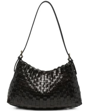 Dragon Diffusion Hobo Salvage Woven Leather Shoulder Bag - Black