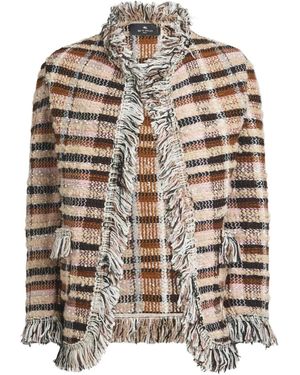Etro Grid-Motif Jacket - Natural
