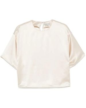 Jonathan Simkhai Satin-Finish Short-Sleeve Top - White