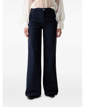 ViCOLO Button-Fastening Wide-Leg Jeans - Blue