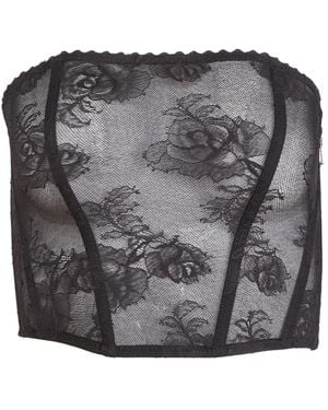 Fleur du Mal Bouquet Corset - Gray