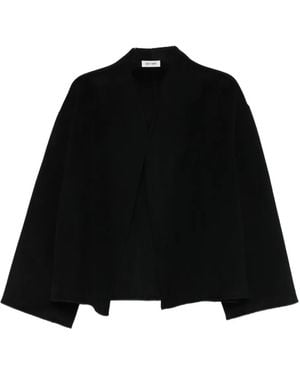 Soft Goat Abrigo Oversize Corto Con Diseño Abierto - Negro