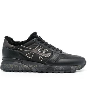 Premiata Mick Logo-Patch Trainers - Black