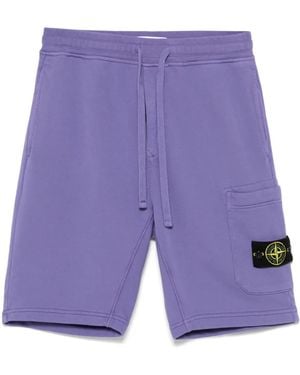 Stone Island Shorts Met Compass-Logopatch - Blauw