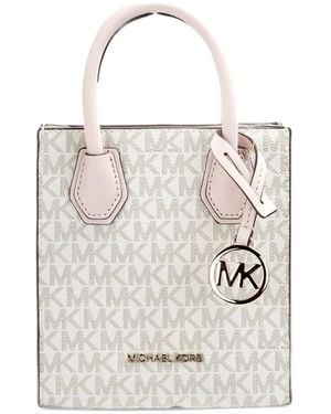Michael Kors Logo-Print Grained Tote Bag - White