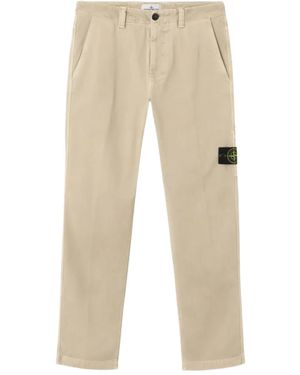 Stone Island Straight Trousers - Natural