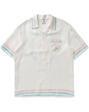 CASABLANCA Graphic-Print Silk Shirt - White