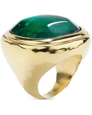 Goossens Grande Bague Renaissance Ornée De Cristaux - Vert