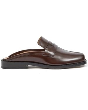 Maison Margiela Tabi City Leather Mules - Brown