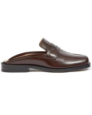 Maison Margiela Tabi City Leather Mules - Brown