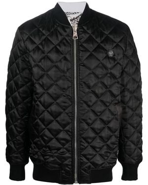 Philipp Plein Reversible Quilted Bomber Jacket - Black
