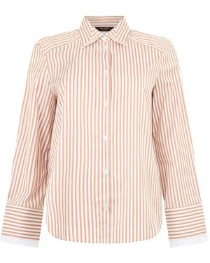 Moorer Striped Long-Sleeve Shirt - Pink