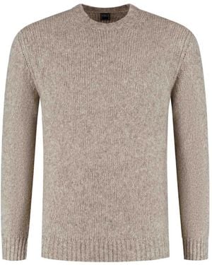 Fedeli Chunky-Knit Crew-Neck Sweater - Grey