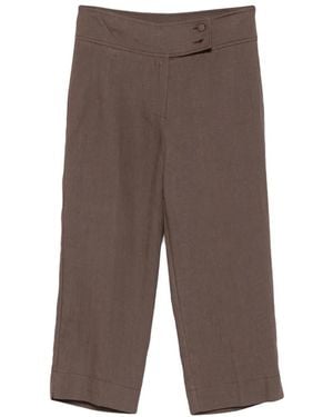 ViCOLO Button-Detail Cropped Trousers - Brown