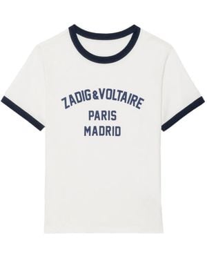 Zadig & Voltaire Woos Logo-Print Ringer T-Shirt - White
