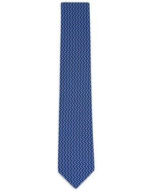 Ferragamo Patterned Tie - Blue