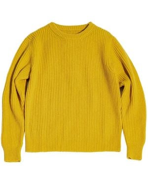 Fortela Pull Nervuré Alberto À Col Rond - Yellow