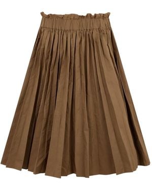 RED Valentino Pleated Skirt - Brown