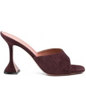 AMINA MUADDI Lupita Suede Mules - Brown