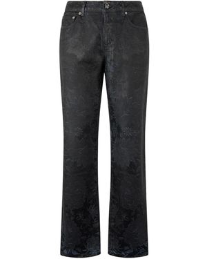 Roberto Cavalli Floral-Motif Faded Jeans - Grey