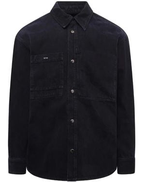 WOOYOUNGMI Logo-Detail Denim Shirt - Blue