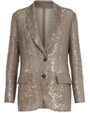 Brunello Cucinelli Button-Fastening Blazer - Brown