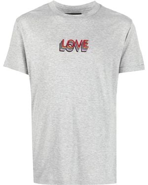 Viktor & Rolf Love-Print Cotton-Blend T-Shirt - Grey