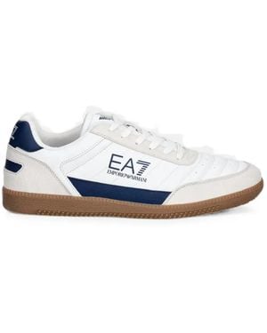 EA7 Logo-Print Trainers - White
