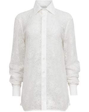 Fleur du Mal Juliet Lace Buttoned Shirt - White