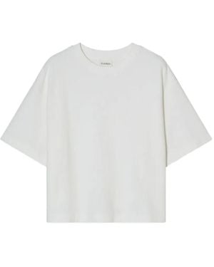 Closed Back-Slit Ribbed T-Shirt - White