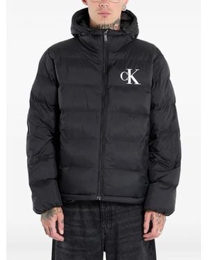 Calvin Klein Hooded Puffer Jacket - Grey