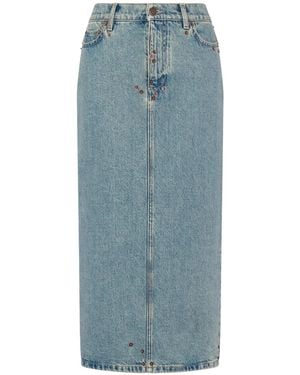 Moschino Mid-Rise Denim Skirt - Blue