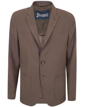Herno Marrone Os Linen Cotton Blazer - Brown