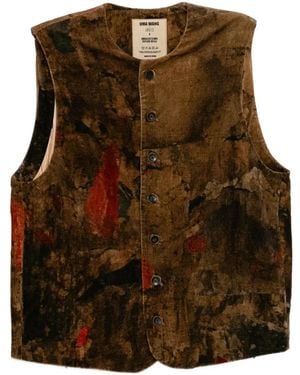 Uma Wang Velvet Gilet - Brown