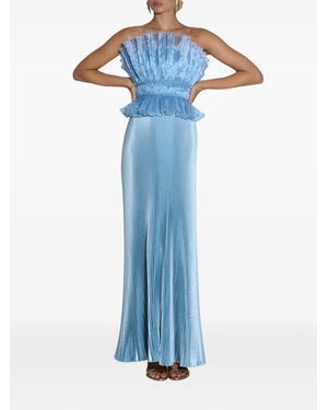 L'idée Vestido largo con peplum - Azul