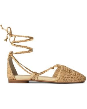 Castañer Gilda Gevlochten Raffia Espadrilles - Metallic