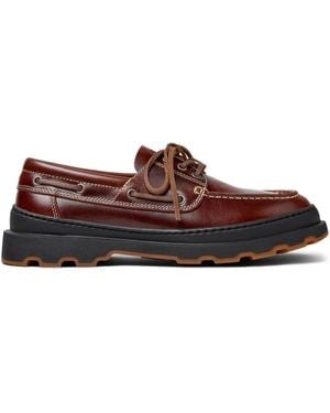 Camper Brutus Leather Lace-Up Loafers - Brown