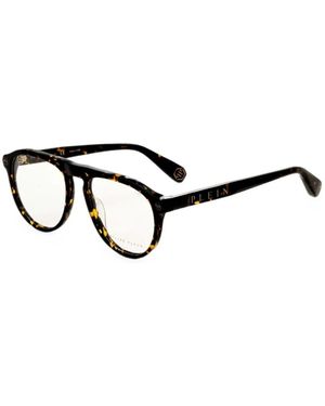 Philipp Plein Tortoiseshell-Effect Pilot-Frame Glasses - Brown